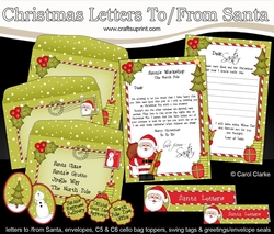 Xmas Santa has a sack of presents Letter to and from Santa