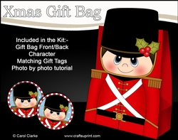 3D Little Christmas Toy Soldier Gift Bag Mini Kit