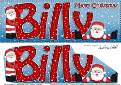 Large DL Merry Christmas BILLY 3D decoupage