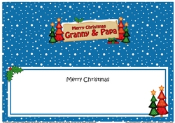 Large DL Merry Christmas GRANNY & PAPA insert