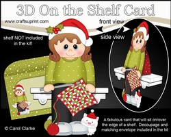 3D On the Shelf Card Kit -  Little Christmas Crochet Lady
