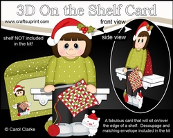 3D On the Shelf Card Kit -  Little Christmas Crochet Lady