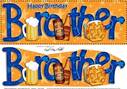 Large DL Birthday BROTHER 3D decoupage