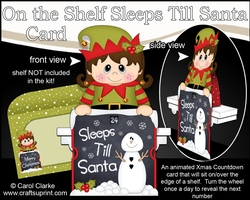 On the Shelf Sleeps Till Santa Card Kit - Cute Little Christmas Elf