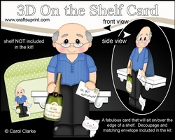 3D On the Shelf Card Kit - Dudley is Happily Retired