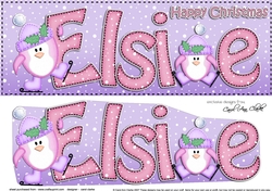 Large DL Happy Christmas ELSIE 3D decoupage