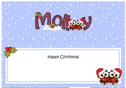 Large DL Happy Christmas MOLLY insert