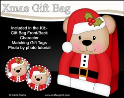 3D Christmas Livvy Bear Gift Bag Mini Kit