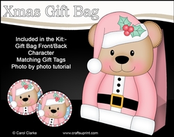 3D Christmas Livvy Bear Gift Bag Mini Kit