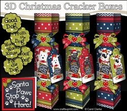 3D Westie Scottie and Spotty Dog Christmas Cracker Boxes