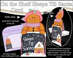 On the Shelf Sleeps Till Santa Card Kit - Jinge The Cute Little Christmas Gingerbread Man