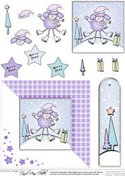 Cute Xmas Poodle Quick Card with 3D Decoupage