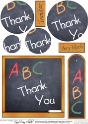 Thank You!! Blackboard Quick Card with Circle Pyramage