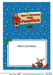 5x7 Merry Christmas from PENWITHICK Signpost matching insert