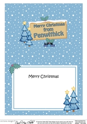 5x7 Merry Christmas from PENWITHICK Signpost matching insert