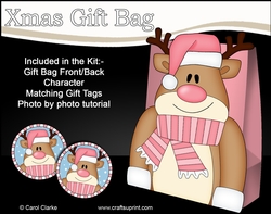 3D Christmas Rudolph Gift Bag Mini Kit