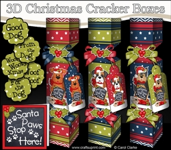 3D Rusty Yorkie and Boxer Dog Christmas Cracker Boxes