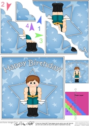 Little Wrestler Birthday Scallop Corner Side Stacker