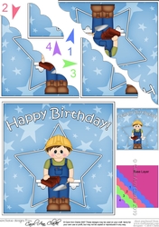Little Bricklayer Birthday Scallop Corner Side Stacker