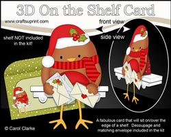 3D On the Shelf Card Kit - Little Christmas Bobbin Robin has some Christmas Cards
