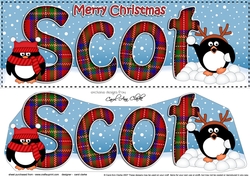 Large DL Merry Christmas SCOT 3D decoupage