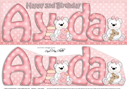 Large DL 2nd Birthday AYDA 3D decoupage