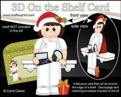3D On the Shelf Card Kit - The Pamper Palace Little Christmas  Beauty Therapist Luise