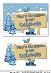 5x7 Merry Christmas from DELABOLE Signpost Easicut decoupage