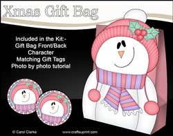 3D Christmas Snowman Rio Gift Bag Mini Kit