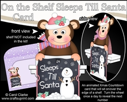 On the Shelf Sleeps Till Santa Card Kit - Cute Little Christmas Monkey Bing