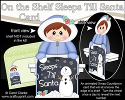 On the Shelf Sleeps Till Santa Card Kit - Cute Little Christmas Eskimo Boy
