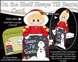 On the Shelf Sleeps Till Santa Card Kit - Cute Little Christmas Eskimo Girl