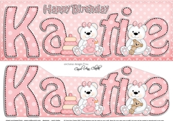 Large DL Birthday KATIE 3D decoupage