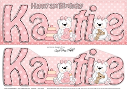 Large DL 1st Birthday KATIE 3D decoupage
