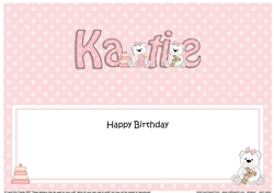 Large DL Birthday KATIE insert