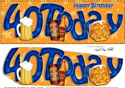Large DL 40th Birthday 3D decoupage