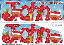 Large DL Merry Christmas JOHN 3D decoupage 