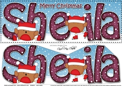 Large DL Merry Christmas SHEILA 3D decoupage