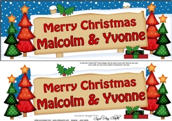 Large DL Merry Christmas MALCOLM & YVONNE 3D decoupage