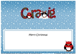 Large DL Merry Christmas CRAIG insert