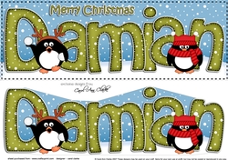 Large DL Merry Christmas DAMIAN 3D decoupage 