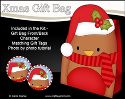 3D Christmas Bobbin Robin Gift Bag Mini Kit