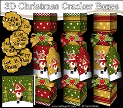 3D Christmas Cracker Boxes Rudolph has a Snowball Fight