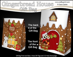 3D Christmas Little Hoot Owl delivers presents to the Gingerbread House Gift Bag Mini Kit