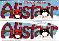 Large DL Merry Christmas ALISTAIR 3D decoupage 