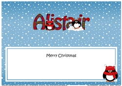 Large DL Merry Christmas ALISTAIR insert