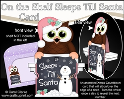 On the Shelf Sleeps Till Santa Card Kit - Christmas Little Hoot Owl
