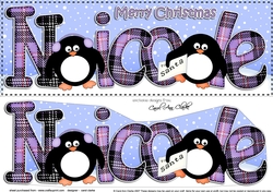 Large DL Merry Christmas NICOLE 3D decoupage 