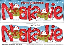 Large DL Merry Christmas NATALIE 3D decoupage