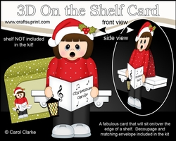 3D On the Shelf Card Kit - Christmas Lady goes Carol Singing